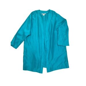 Argenti Plus Vintage Jacket 100% Pure Silk Open Front Kimono Size 20